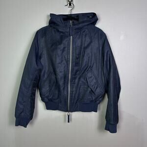 Vince jacket women's small NWT bomber aviator hooded sherpa blue